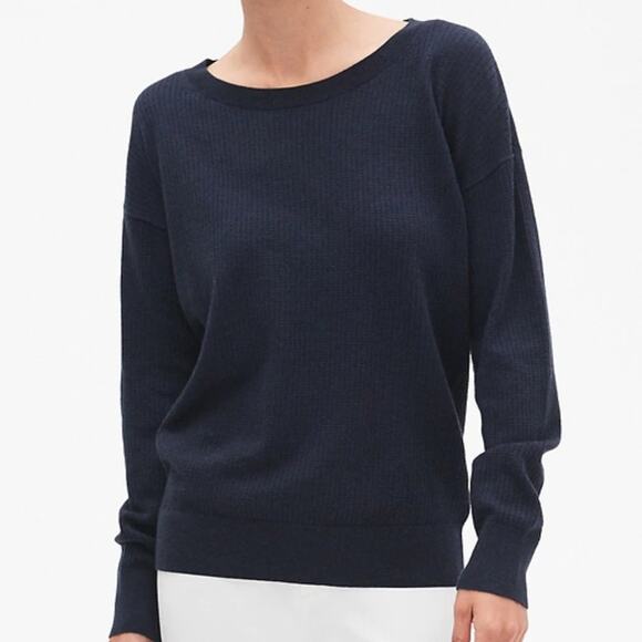 Banana Republic Blue Seed Stitch Crew Neck Top - Picture 7 of 10